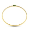 Thumbnail Image 3 of Baguette-Cut Natural Brazilian Cruzeiro Tourmaline & Diamond Split Bangle Bracelet 1/2 ct tw 14K Yellow Gold