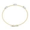 Thumbnail Image 3 of Shy Creation Multi-Diamond Station Ribbed Bangle Bracelet 1/3 ct tw 14K Two-Tone Gold