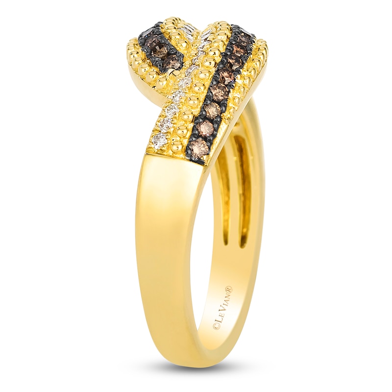 Main Image 2 of Le Vian Chocolate Diamond Crisscross Ring 1/3 ct tw 14K Honey Gold