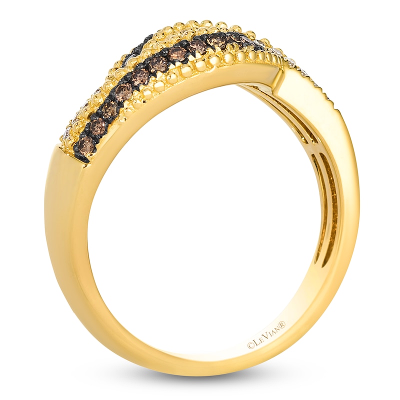Main Image 3 of Le Vian Chocolate Diamond Crisscross Ring 1/3 ct tw 14K Honey Gold