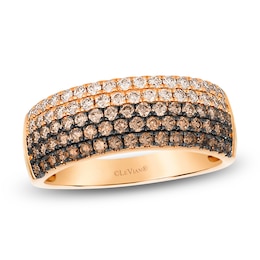 Le Vian Chocolate Ombré Diamond Multi-Row Ring 7/8 ct tw 14K Strawberry Gold