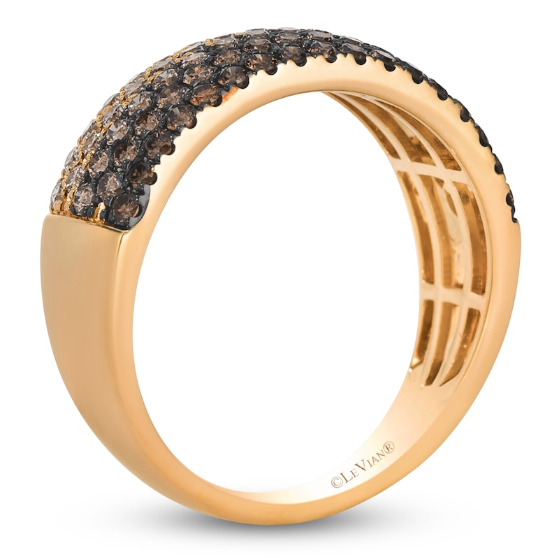 Main Image 2 of Le Vian Chocolate Ombré Diamond Multi-Row Ring 7/8 ct tw 14K Strawberry Gold