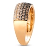 Thumbnail Image 3 of Le Vian Chocolate Ombré Diamond Multi-Row Ring 7/8 ct tw 14K Strawberry Gold