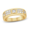 Thumbnail Image 1 of Men's Certified Square-Cut Diamond Wedding Band 1-1/2 ct tw 14K Yellow Gold