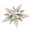 Thumbnail Image 3 of Men's White Lab-Created Sapphire Star Brooch Sterling Silver & 18K Yellow Gold Plating