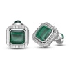 Thumbnail Image 2 of Men's Cushion & Round-Cut Natural Malachite Cufflinks Sterling Silver
