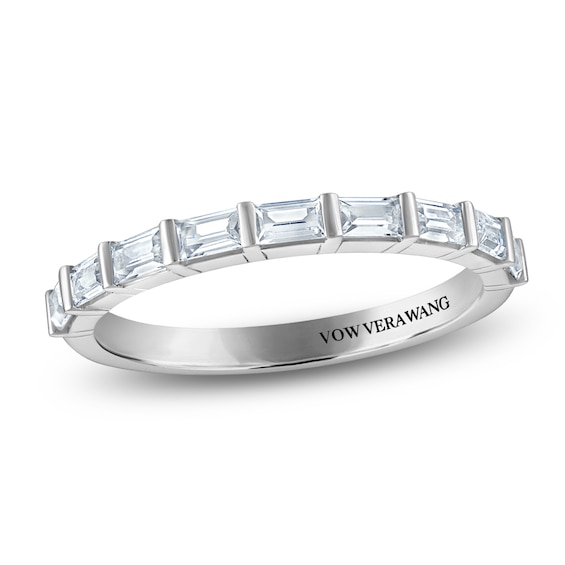 Vera Wang VOW Baguette-Cut Diamond Wedding Band 1/2 ct tw 14K White Gold