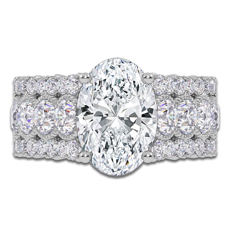 Main Image 3 of Oval-Cut Created By Jared Studio Lab-Grown Diamond Engagement Ring 3-3/4 ct tw 14K White Gold