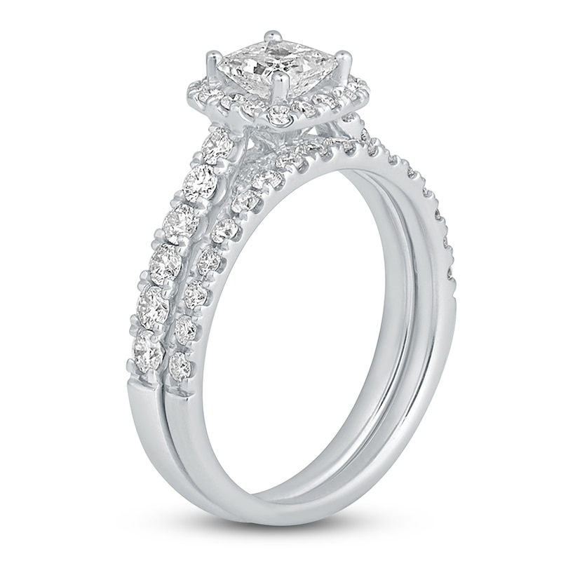 Main Image 2 of Diamond Bridal Set 1-1/2 ct tw Princess/Round 14K White Gold