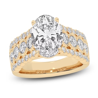 Lab-Grown Oval-Cut Diamond Engagement Ring 4-3/4 ct tw 14K Yellow Gold