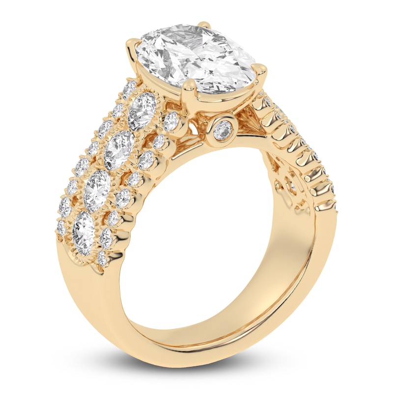Main Image 2 of Created By Jared Studio Lab-Grown Oval-Cut Diamond Engagement Ring 4-3/4 ct tw 14K Yellow Gold