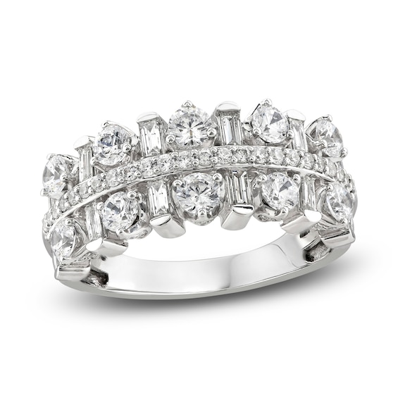 Jared Signature Diamond Ring 1-1/2 ct tw Round/Baguette 14K White Gold