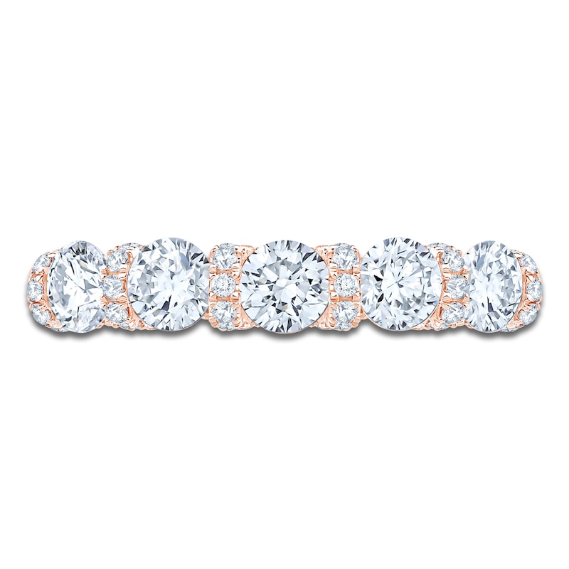 Main Image 3 of Certified Diamond Scalloped-Edge Anniversary Ring 1-1/2 ct tw 14K Rose Gold