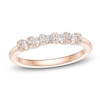 Thumbnail Image 1 of Certified Princess & Round-Cut Diamond Scalloped-Edge Anniversary Ring 1/2 ct tw 14K Rose Gold