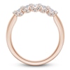 Thumbnail Image 2 of Certified Princess & Round-Cut Diamond Scalloped-Edge Anniversary Ring 1/2 ct tw 14K Rose Gold