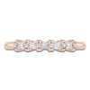 Thumbnail Image 3 of Certified Princess & Round-Cut Diamond Scalloped-Edge Anniversary Ring 1/2 ct tw 14K Rose Gold