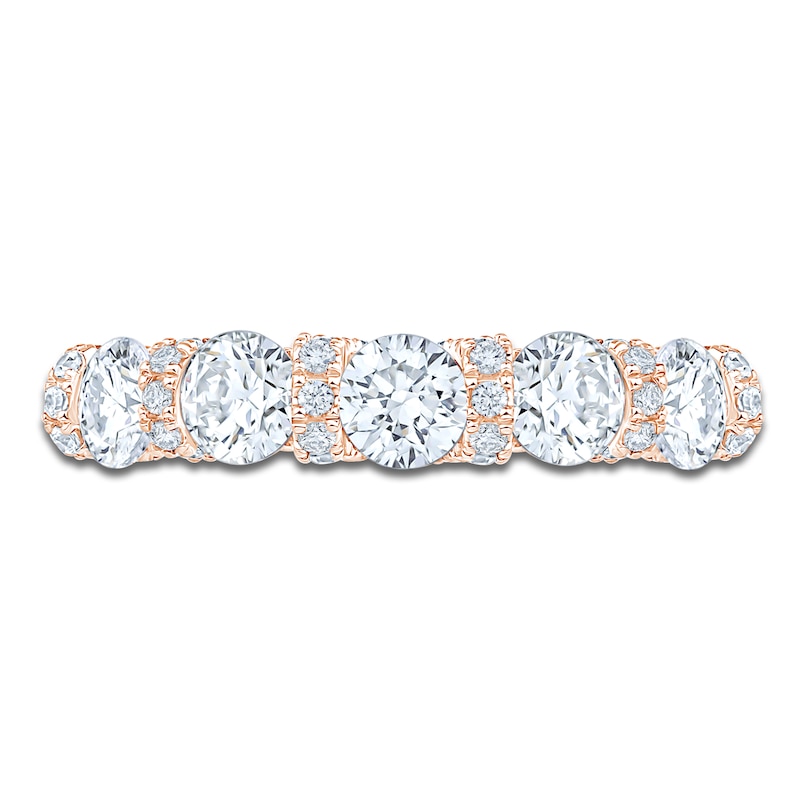 Main Image 3 of Certified Diamond Scalloped-Edge Anniversary Ring 2 ct tw 14K Rose Gold