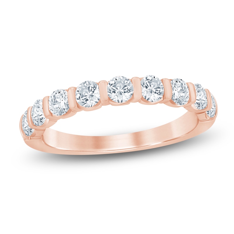 Main Image 1 of Certified Diamond Anniversary Ring 1 ct tw 14K Rose Gold