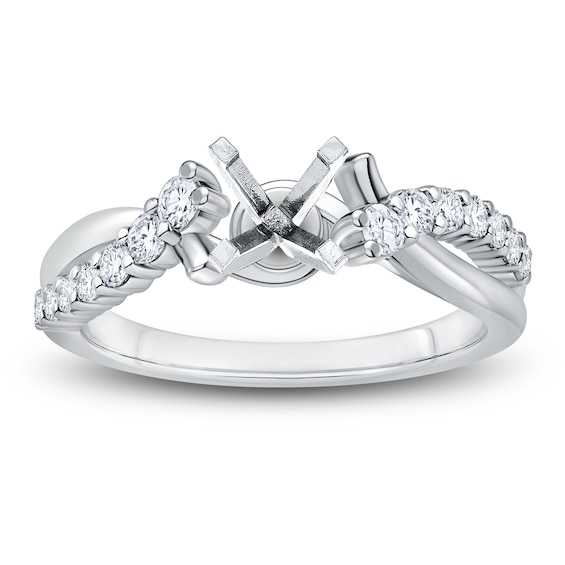 Chosen Certified Diamond Twist Shank Engagement Ring Setting 1/3 ct tw 14K White Gold