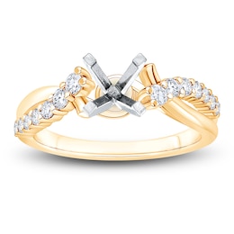 Certified Diamond Twist Shank Engagement Ring Setting 1/3 ct tw 14K Yellow Gold