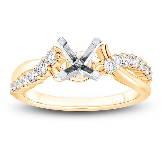 Chosen Certified Diamond Twist Shank Engagement Ring Setting 1/3 ct tw 14K Yellow Gold