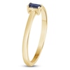 Thumbnail Image 2 of Baguette-Cut Natural Blue Sapphire Solitaire Stackable Ring 10K Yellow Gold