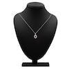 Thumbnail Image 5 of Oval-Cut Certified Natural Ruby & Diamond Starburst Halo Necklace 1/5 ct tw 14K White Gold 18"