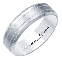 Engravable Etched Wedding Band (1 Line)