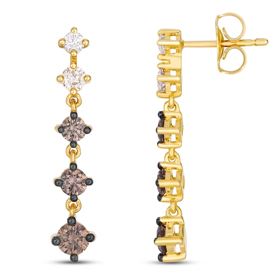 Le Vian Chocolate Ombré Diamond Drop Earrings 7/8 ct tw 14K Honey Gold