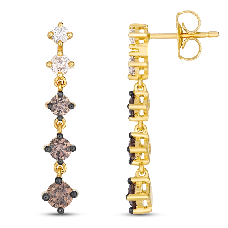 Main Image 1 of Le Vian Chocolate Ombré Diamond Drop Earrings 7/8 ct tw 14K Honey Gold
