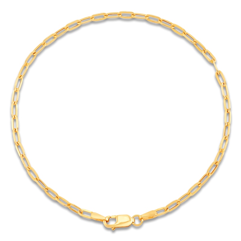 Main Image 1 of Italia D'Oro 2.2mm Paperclip Chain Bracelet Hollow 10K Yellow Gold 7"