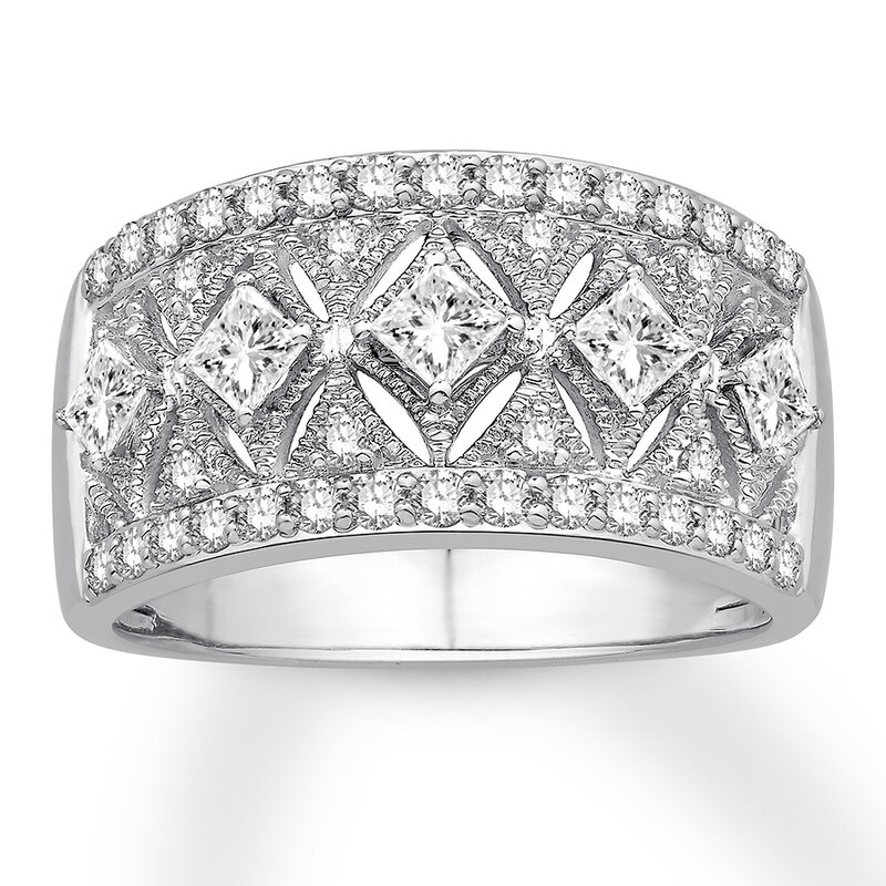 Diamond Anniversary Band 1 ct tw Princess/Round 14K White Gold