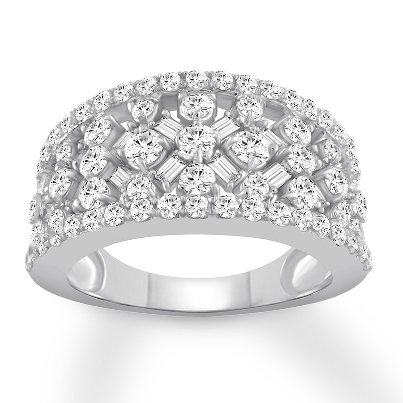 Diamond Anniversary Band 1-1/2 ct tw Round/Baguette 14K Gold