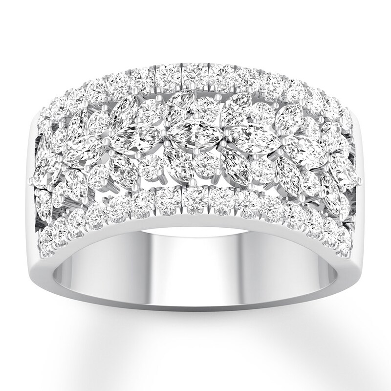 Diamond Anniversary Band 2 ct tw Round/Marquise 14K White Gold