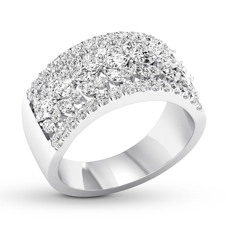 Diamond Anniversary Band 2 ct tw Round/Marquise 14K White Gold