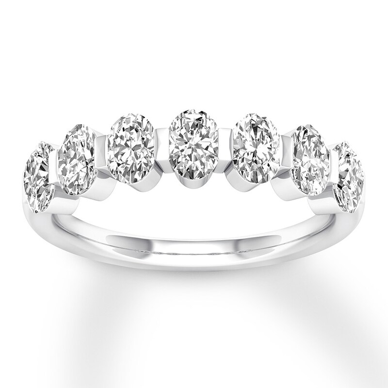 Main Image 1 of Diamond Anniversary Band 1-3/8 ct tw Oval 14K White Gold