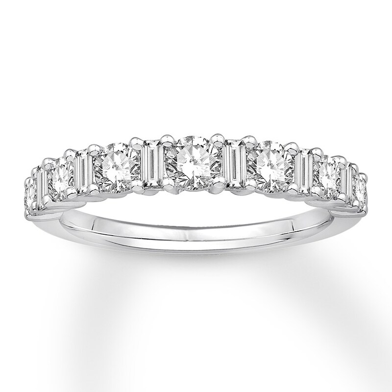 Diamond Anniversary Band 1 ct tw Round/Baguette 14K White Gold