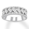 Thumbnail Image 0 of Diamond Anniversary Ring 7/8 cttw Baguette/Round 14K White Gold