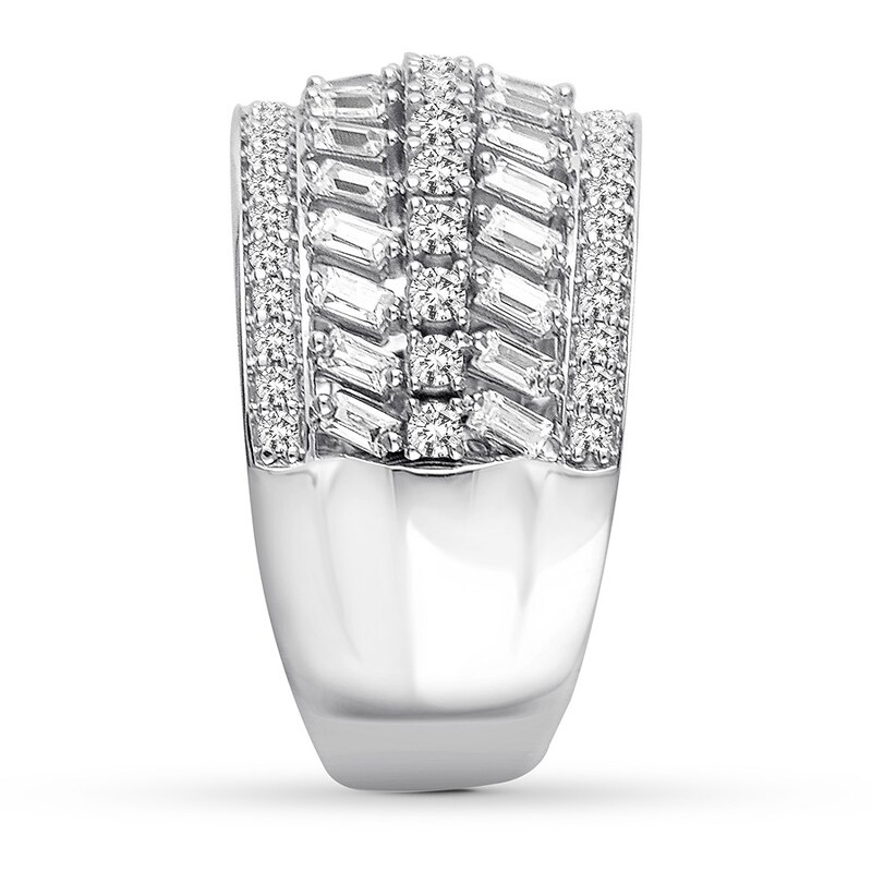 Diamond Anniversary Ring 1-1/4 ct tw Baguette/Round 14K Gold