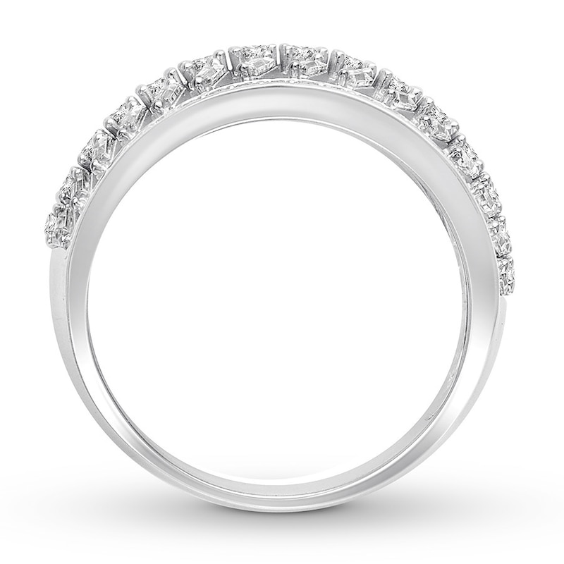 Diamond Anniversary Ring 1-1/4 ct tw Baguette/Round 14K Gold