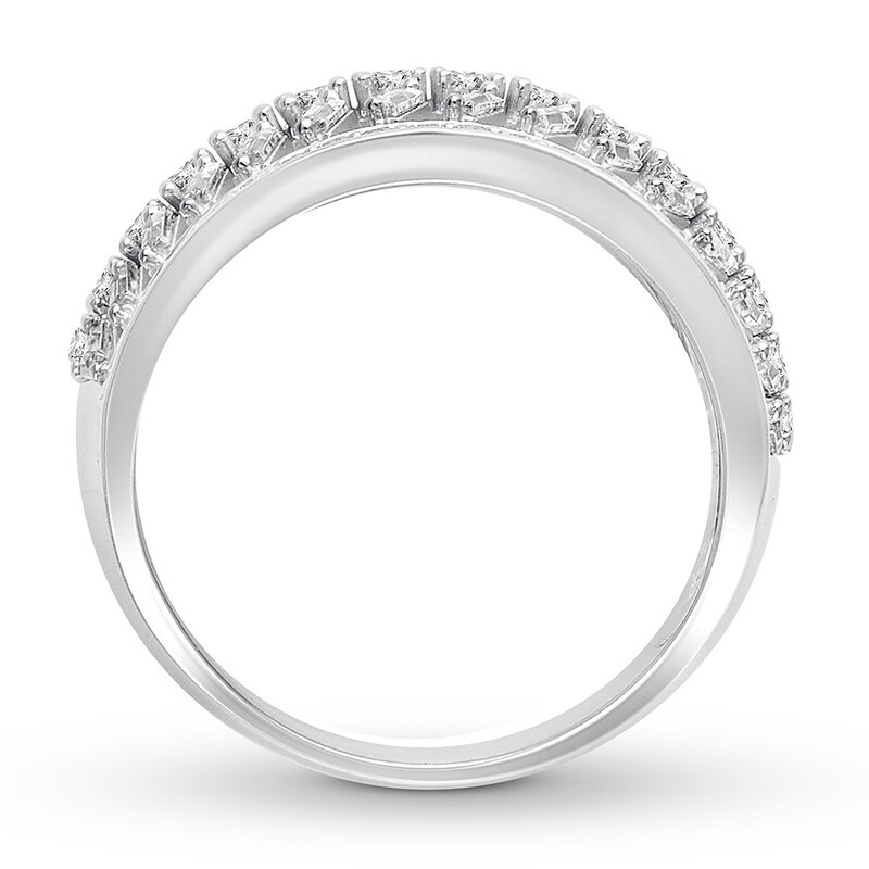 Diamond Anniversary Ring 1-1/4 ct tw Baguette/Round 14K Gold