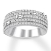 Thumbnail Image 0 of Diamond Anniversary Band 7/8 cttw Round/Baguette 14K White Gold
