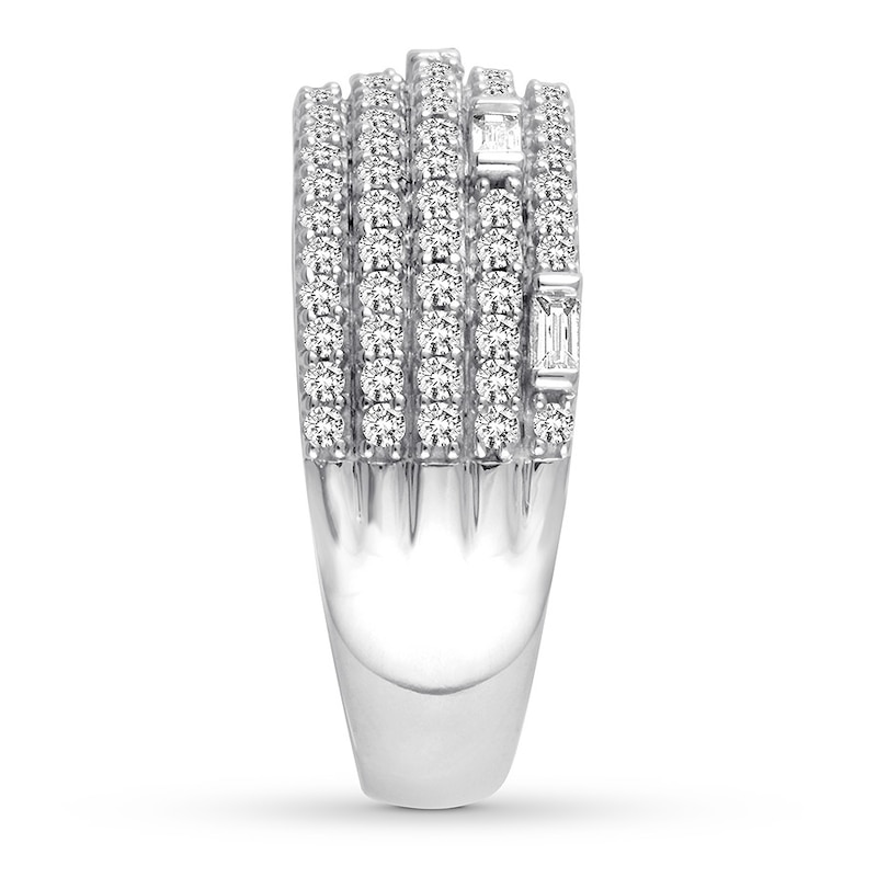 Diamond Anniversary Band 7/8 cttw Round/Baguette 14K White Gold