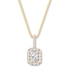 Thumbnail Image 0 of Diamond Necklace 1-1/2 ct tw Emerald-cut/Round 14K Yellow Gold
