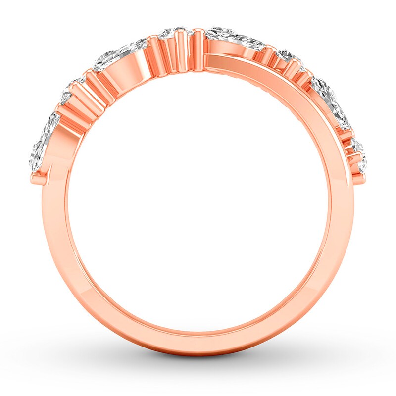 Diamond Ring 1 ct tw Round/Marquise 14K Rose Gold