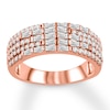 Thumbnail Image 0 of Diamond Anniversary Ring 7/8 ct tw Round/Baguette 14K Rose Gold