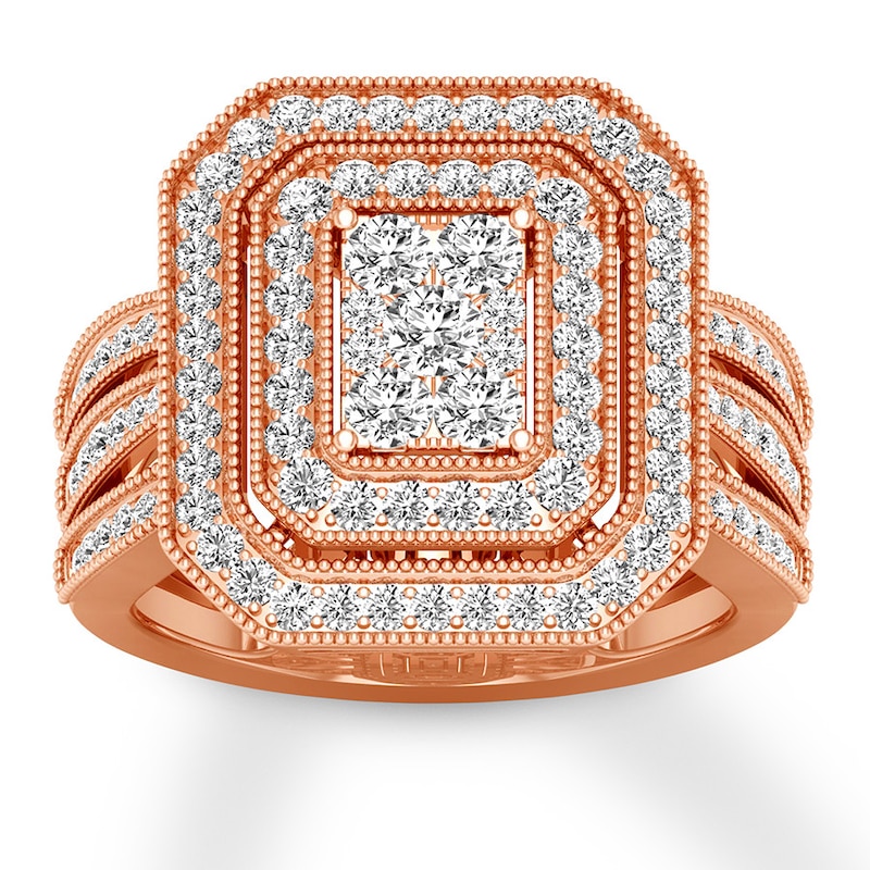 Diamond Ring 1 carat tw Round-cut 14K Rose Gold