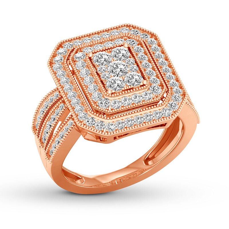Diamond Ring 1 carat tw Round-cut 14K Rose Gold