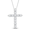 Thumbnail Image 0 of Diamond Cross Necklace 2 ct tw Round-cut 14K White Gold