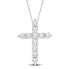 Thumbnail Image 1 of Diamond Cross Necklace 2 ct tw Round-cut 14K White Gold